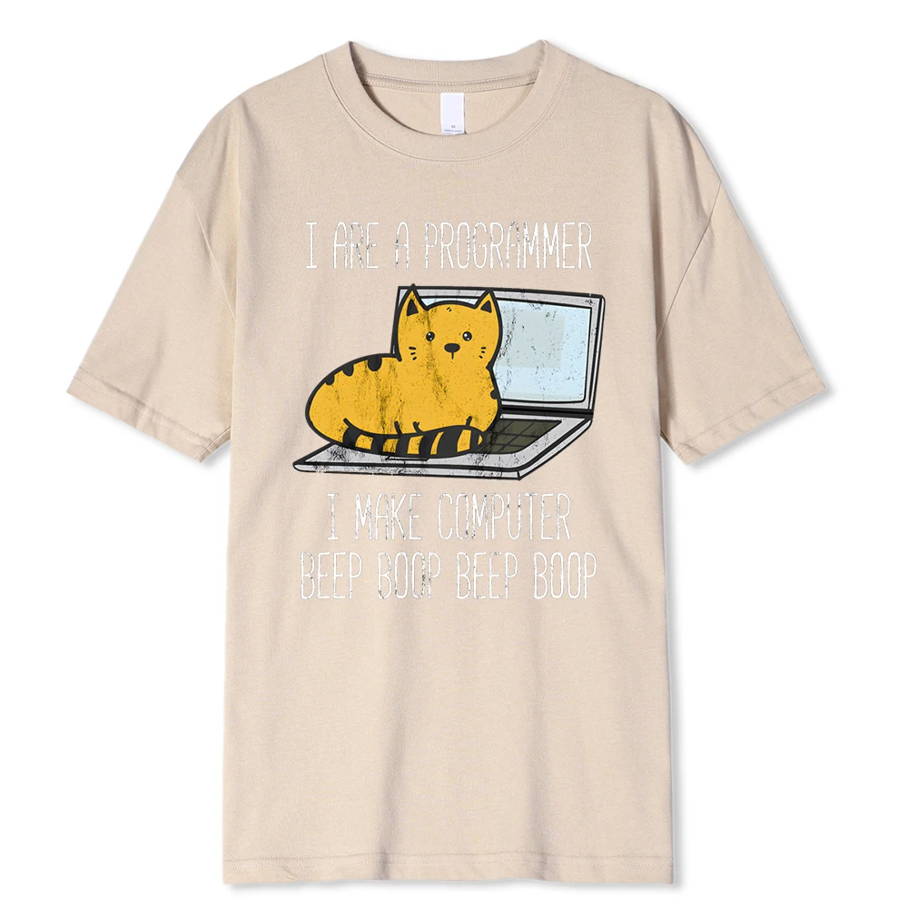 I Are Programmer I Make Computer Beep Boop Beep Boop Male T-Shirt Fashion Print T Shirt Oversize T-Shirts Summer Cotton Clothes