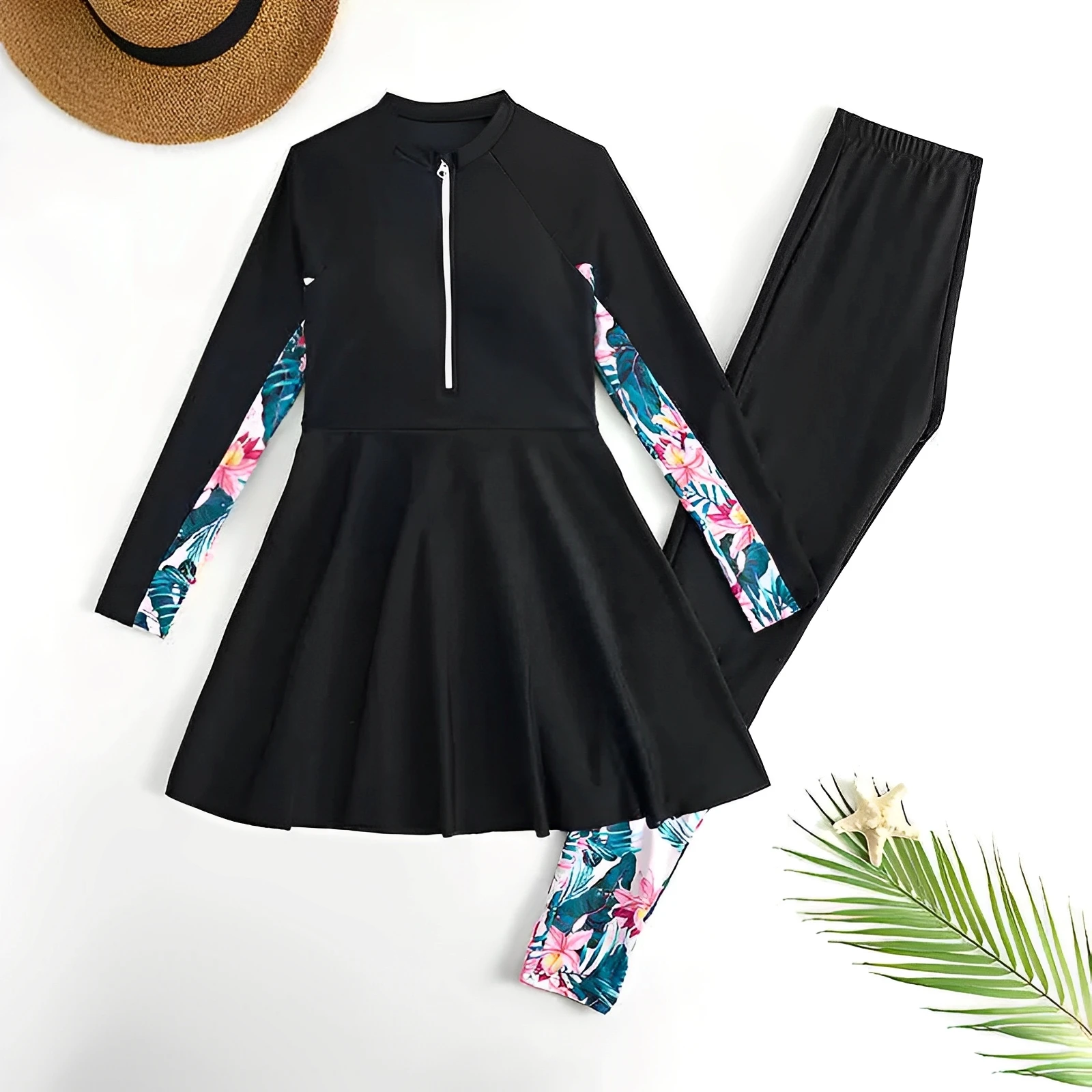 

Купальник для девочек 2025 года, детский купальник из двух предметов с брюками, детский купальный костюм с принтом, купальный костюм, пляжная одежда