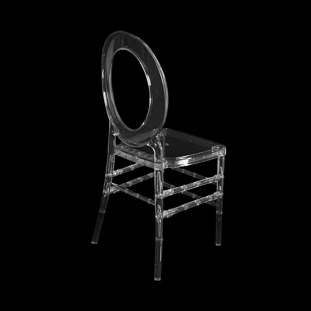 

Clear Plastic Resin Transparent Event Tiffany Chiavari Round Back Chairs For Wedding