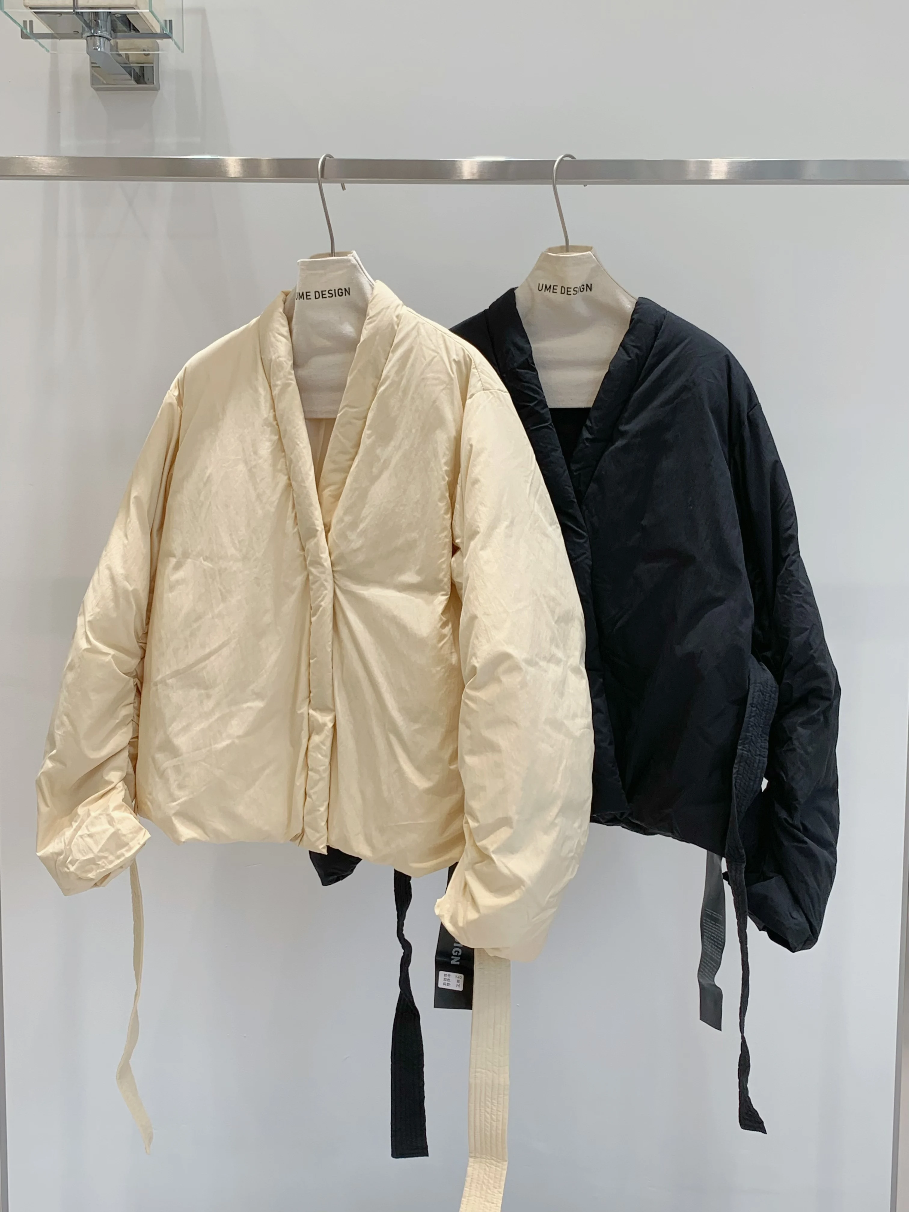 Cappotto da donna autunno inverno elegante con scollo a V in piumino d'anatra bianco Lady Streetwear manica lunga caldo piumino allentato capispalla