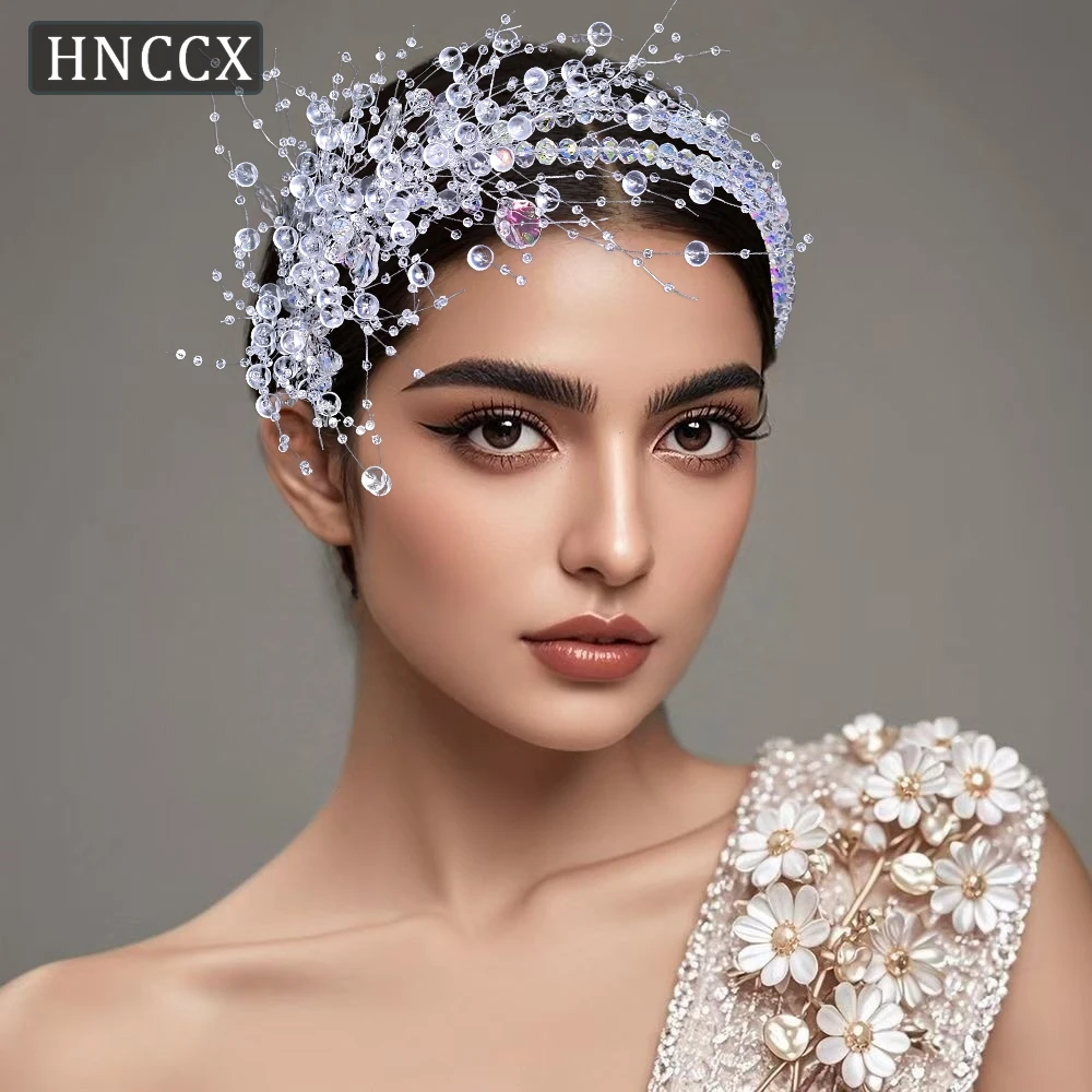 

HNCCX Bride Crystal Headband Wedding Headpieces Elegant Bridal Headwear Women Tiara Hair Accessories Handmade Hair Band CP901