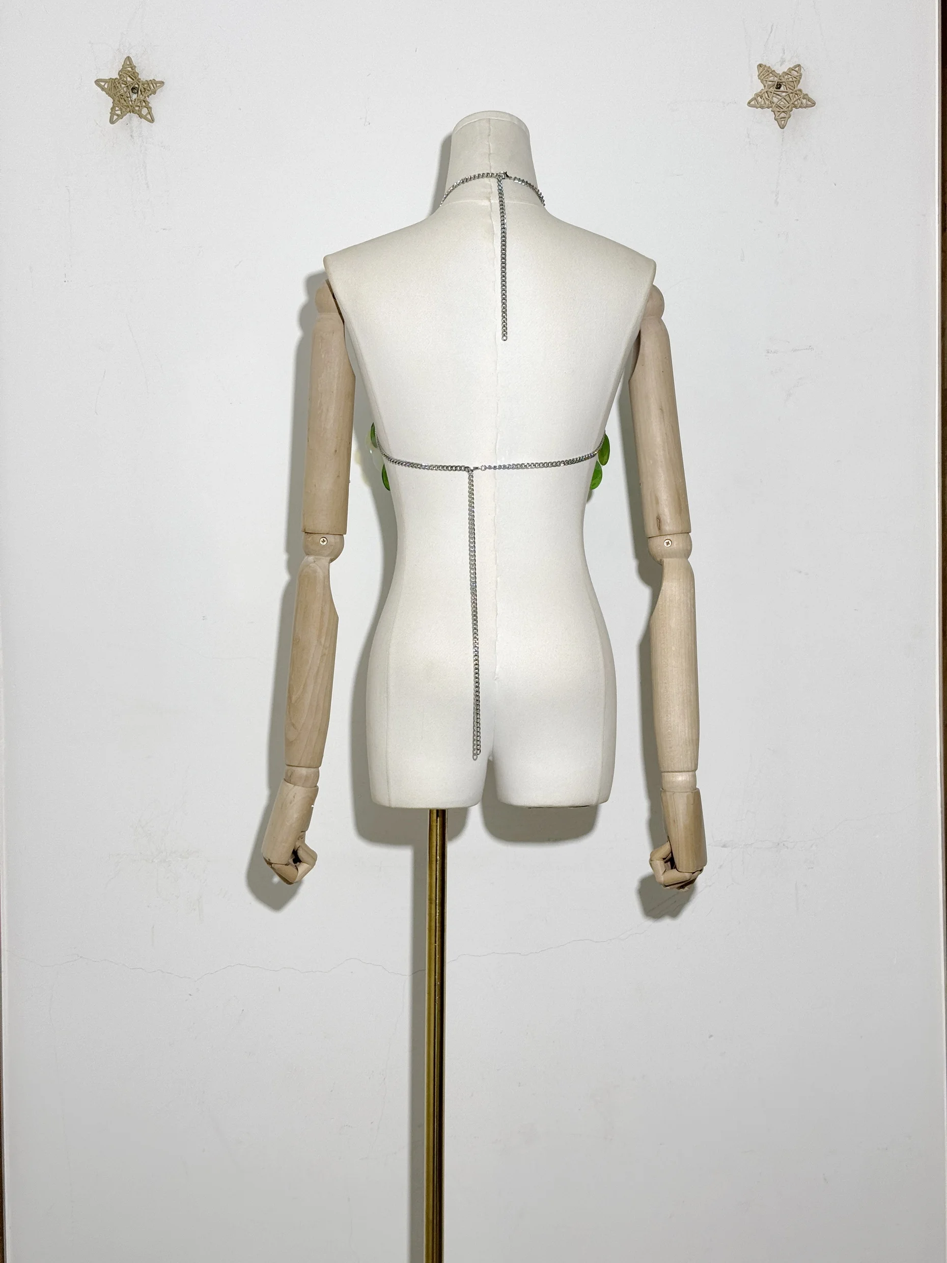 Romantico ridotto donna nuovo stile fatto a mano conchiglia con paillettes backless halter canotta gilet hot sexy pancia catena costumi da bagno