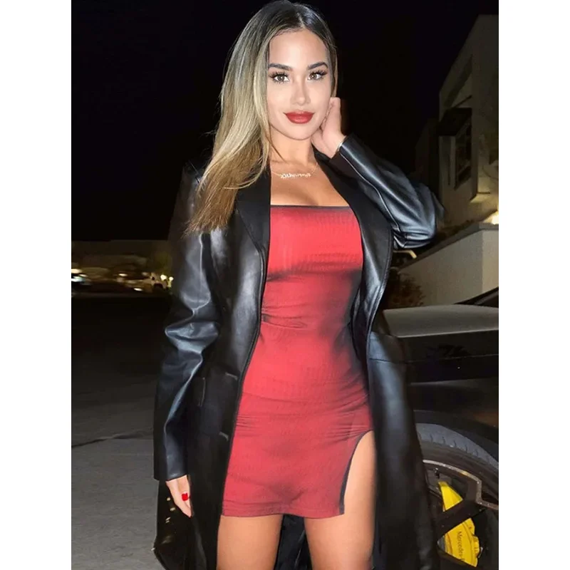 Bonny malha dupla camada sexy vestido magro feminino sem mangas festa bodycon 2023 bandagem elástica divisão tendência clubwear roupa magro