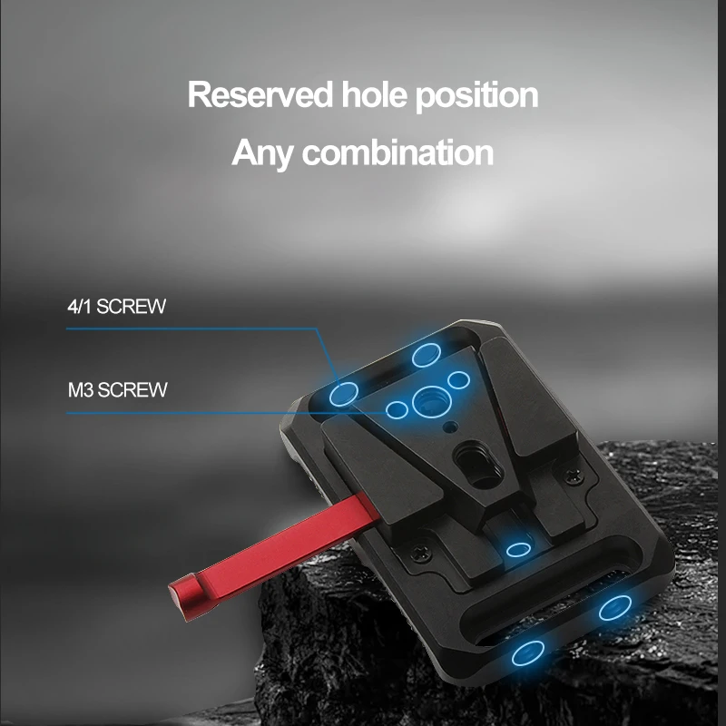 VK-03R V-Mount อุปกรณ์เสริมกล้องถ่ายรูปตะขอสำหรับแขวนแบตเตอรี่แผงวงจรแบบถอดได้อย่างรวดเร็ว