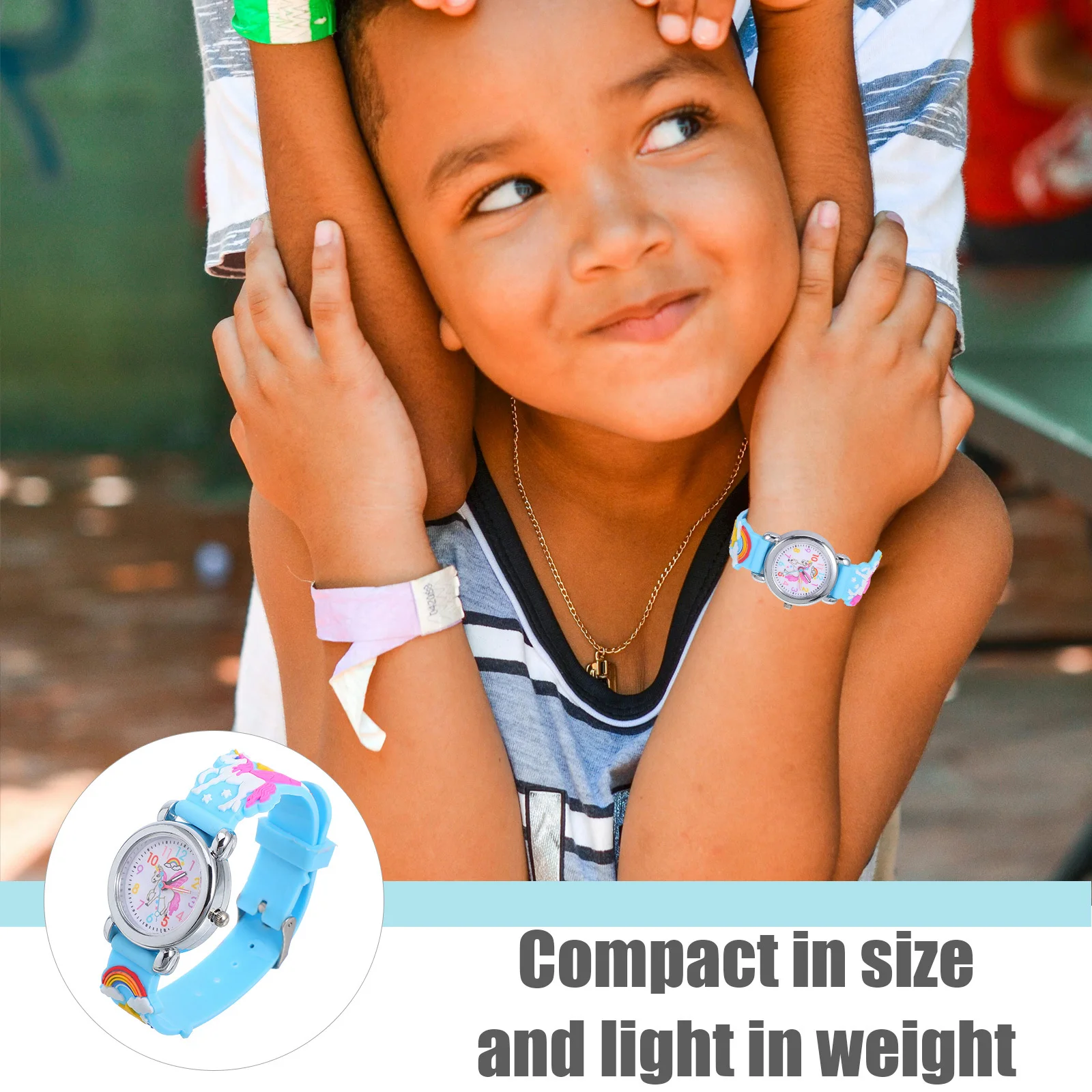 ساعة بسوار من السيليكون بتصميم كرتوني ثلاثي الأبعاد وحزام قابل للتعديل وخفيفة الوزن ومريحة للارتداء اليومي