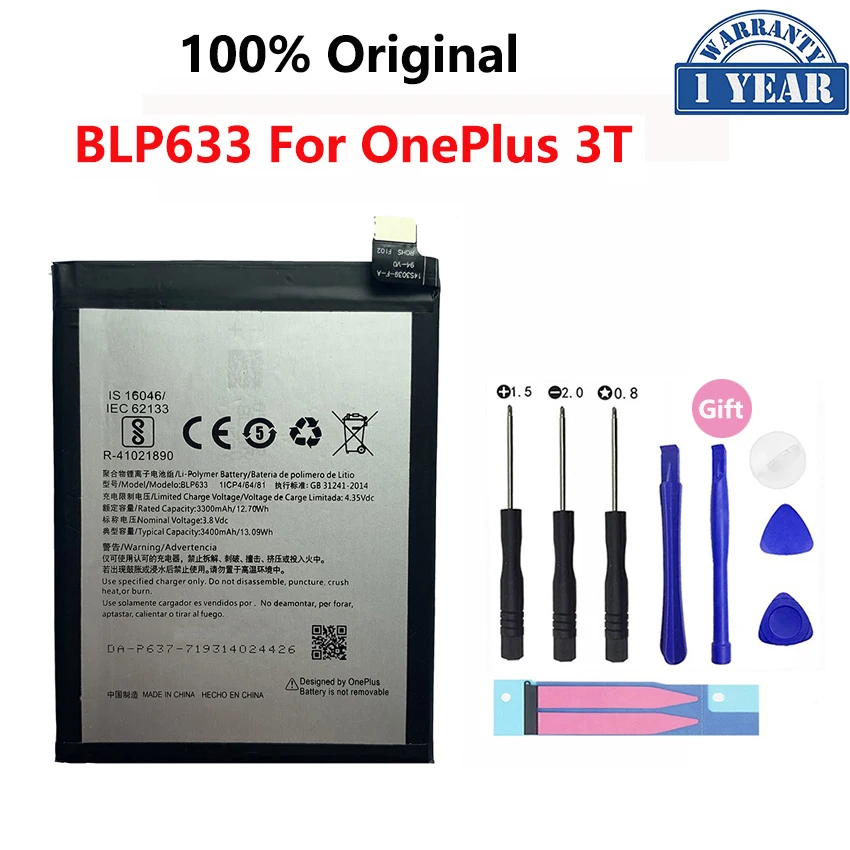 100% Original Battery For OnePlus 1 2 3 1+ One Plus 3 3T 5 5T 6 6T 7 7T 8 8T 9 9R N10 Nord Pro Plus Phone Replacement Batteries