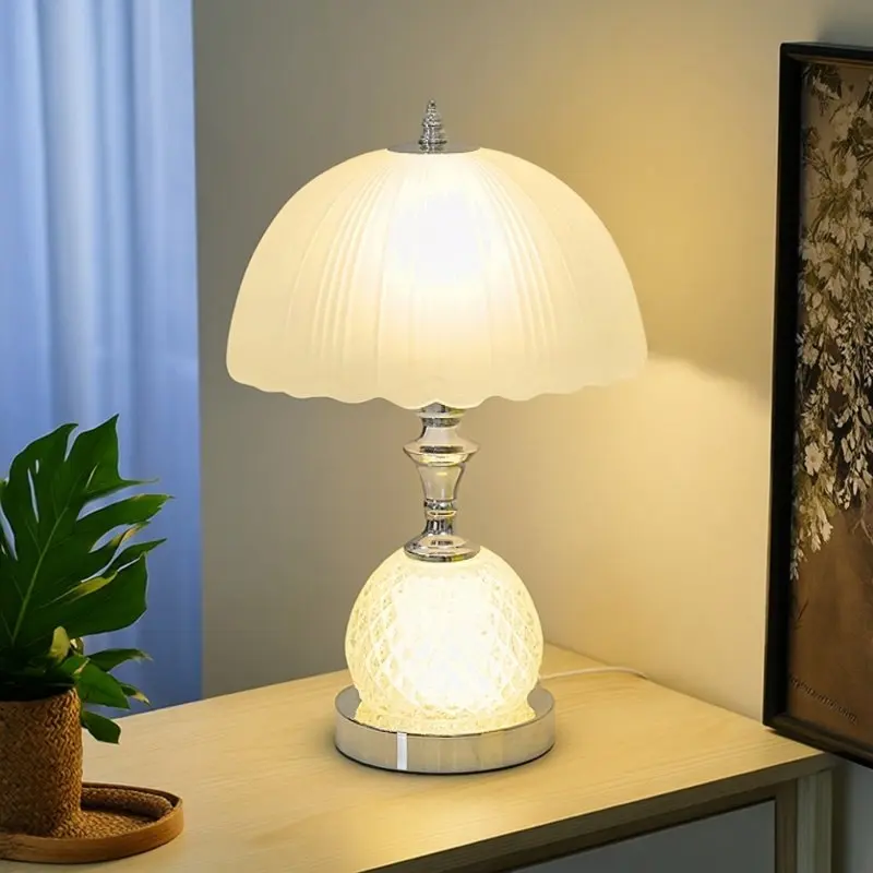 

Contemporary Minimalists Floor Lamps Thickened Glass LED Desk Lamp Living Room Bedroom Restaurant Coffee House Indoor Table Lamp