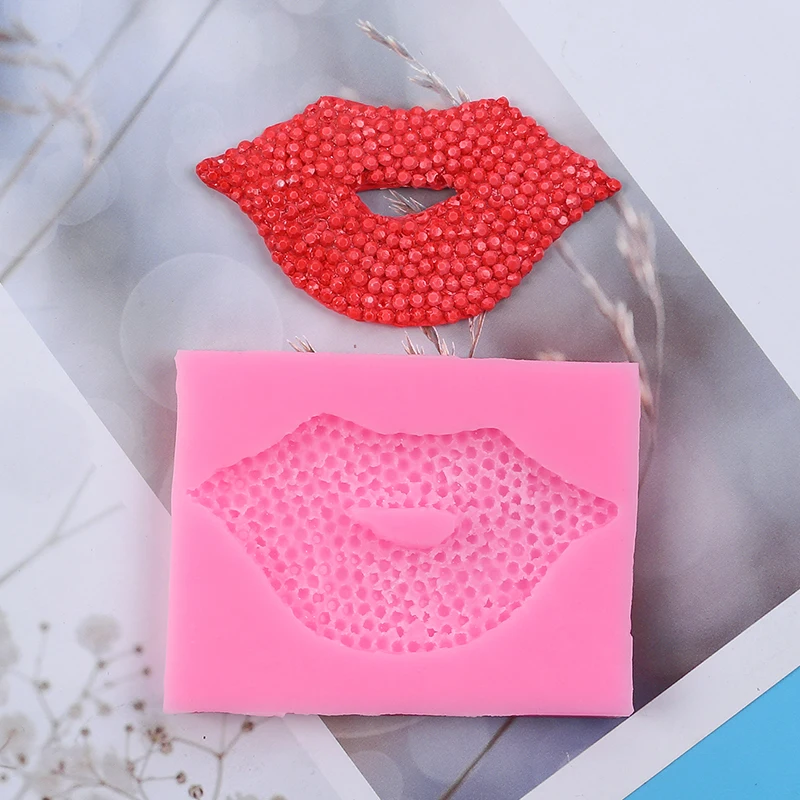 Lips Cake Decoration Silicone Mold 3D Lip Fondant Chocolate Candy Gum Paste Cake Topper Resin Mold for Valentine\'s Day