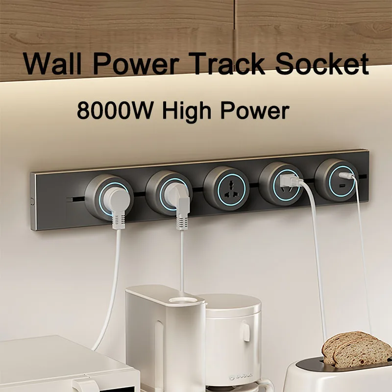 

Wall Power Track Socket US/EU/UK Standard 40cm/50cm Grey/Black USB Type-C Ports For Office Wall Electric Sockets Plugs Adapters