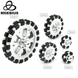 Roue omnidirectionnelle en alliage d'aluminium, pneus Fulai, mouvement omnidirectionnel, plate-forme Robot Ros, charge de 40kg, 127mm, 152mm, 203mm