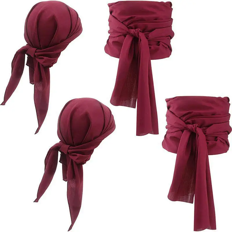 Pirate Cosplay Costume Hat Head Scarf Belt Medieval Renaissance Vintage Pirates Women Men Headband Waist Belt Halloween  NEW