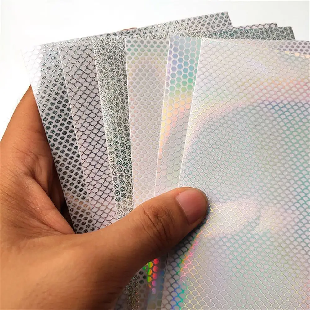 Silver Laser Fishing Lure Stickers Transparent Waterproof Fish Skin Stickers Reflective 20X10cm Fishing Lure Film Hard Lure