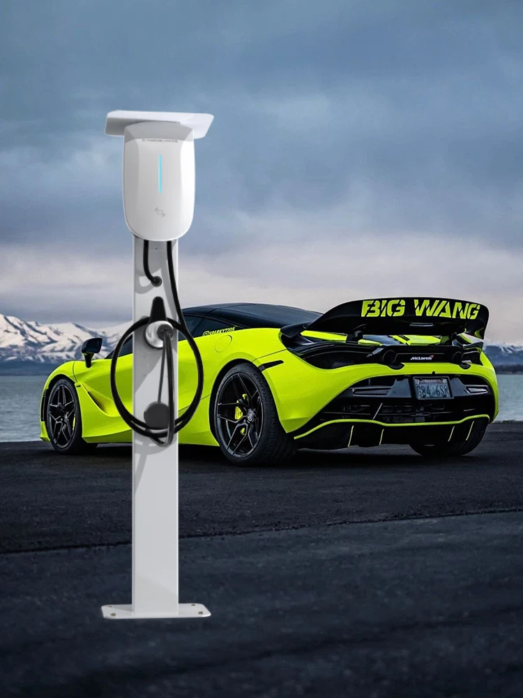 GWUYU 1,3 m tragbarer EV-Ladepylon aus Aluminiumlegierung zur Wandmontage, Schwarz, universeller EVSE-Säulenständer für Elektrogeräte