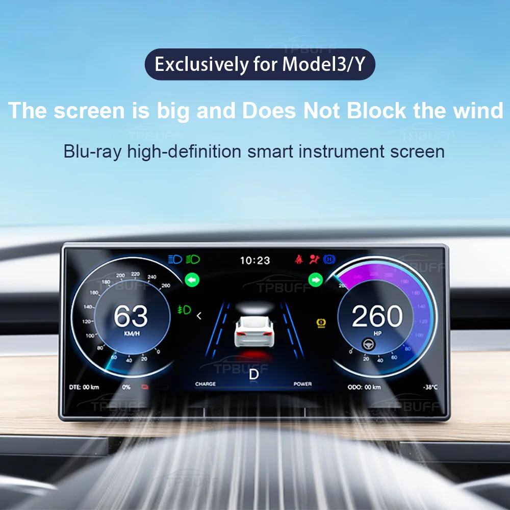 8.9inch Dashboard Screen for Tesla Model Y 2024 Model 3 Highland Head Up Display Front Camera Support CarPlay Android Auto 2023