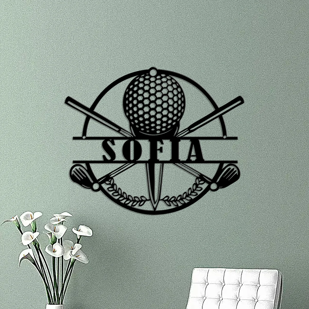 

Custom Crossed Golf Clubs Metal Wall Art Personalized Golfing Sign Home Decor - Golfer Metal Golf Ball Metal Signs