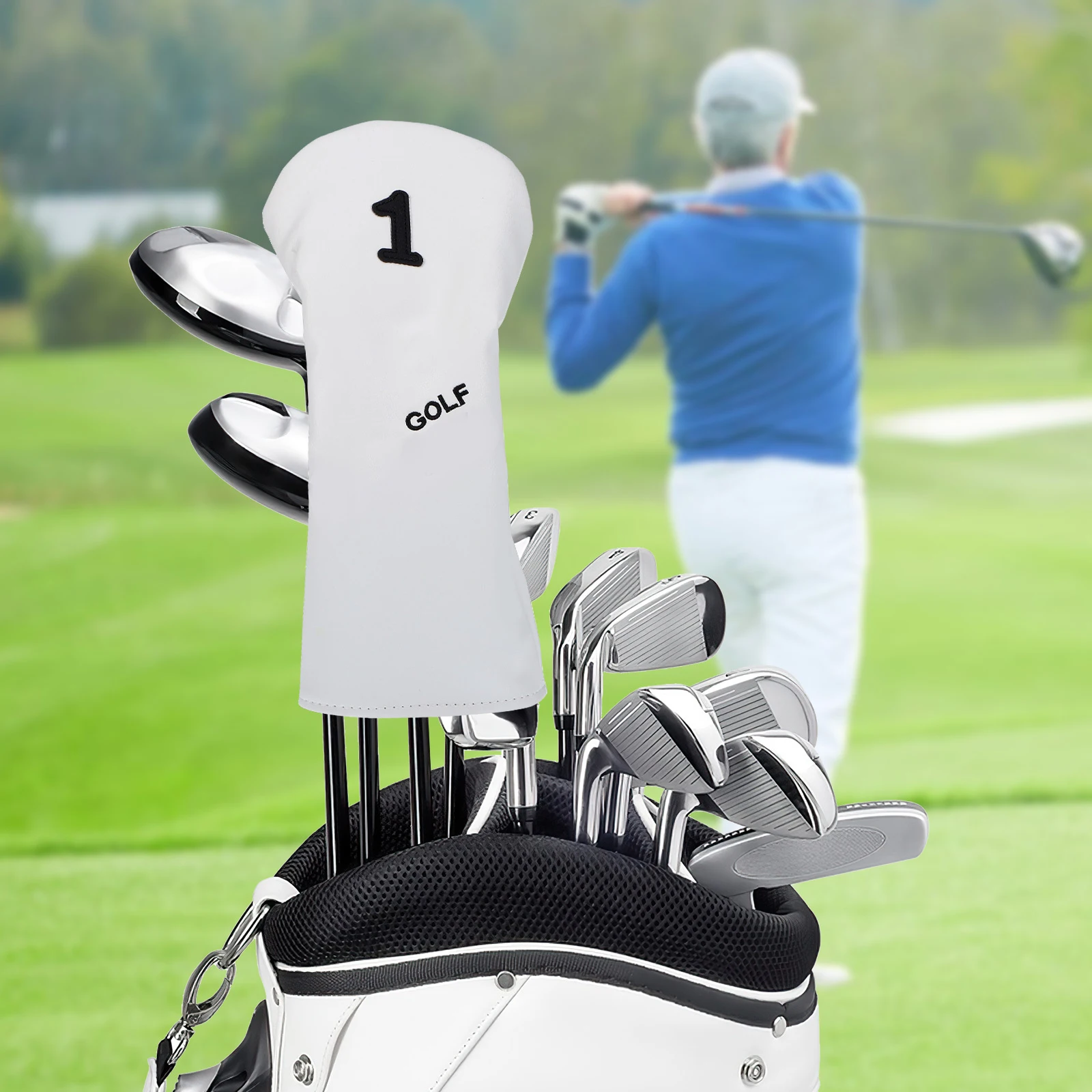 

Golf Club Head Cover PU Water-Resistant Driver Putter Cover Protective Lightweight Golf Club Accessories Golfing Supplies