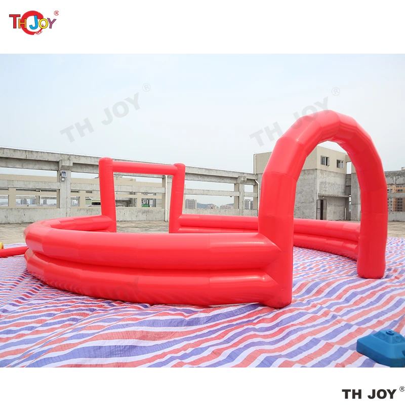 Rote aufblasbare Stierkampf arena Rodeo Bull Fighting Play Zone mit 10m Durchmesser