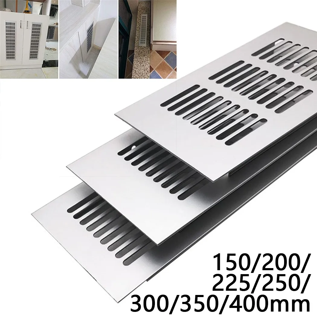 Aluminum Silver Vents Ventilation Grille Perforated Sheet Air Grille Vent 80*150-400mm Aluminum Alloy For Bathroom Doors