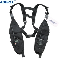 ABBREE Functional Tactical Chest Bag Double Shoulder Chest for  Baofeng BF-888S UV-5R UV-21 UV-9R PRO Walkie Talkie