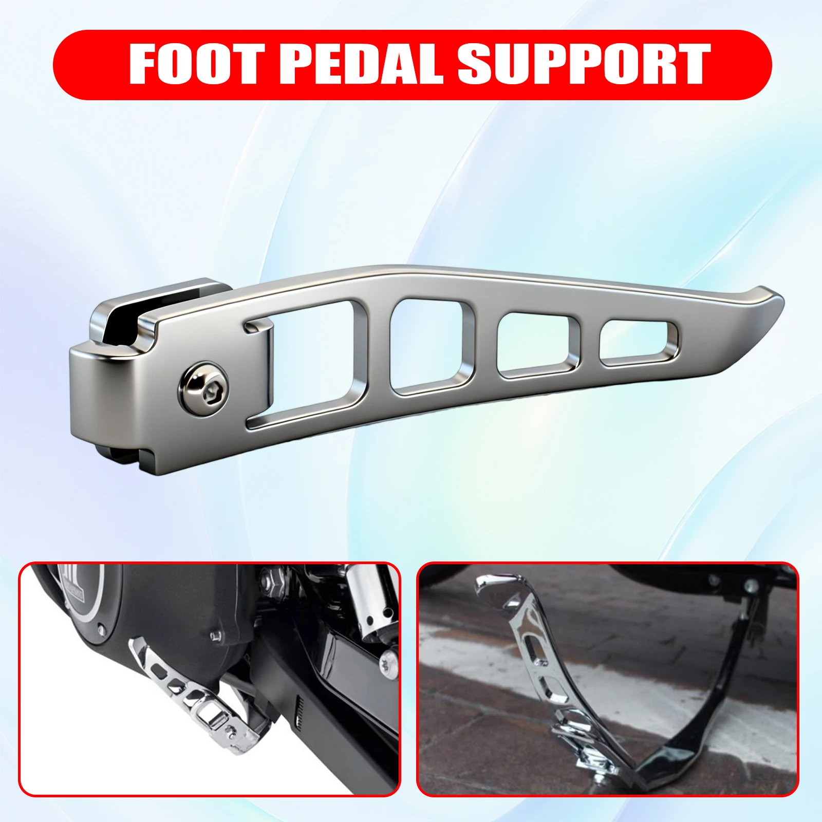 For Harley Dyna Fat Street Bob Low Rider FXDF FXDL 1993-2017 Motorcycle Stand Extension Kit Chrome Aluminum Kickstands - view 2