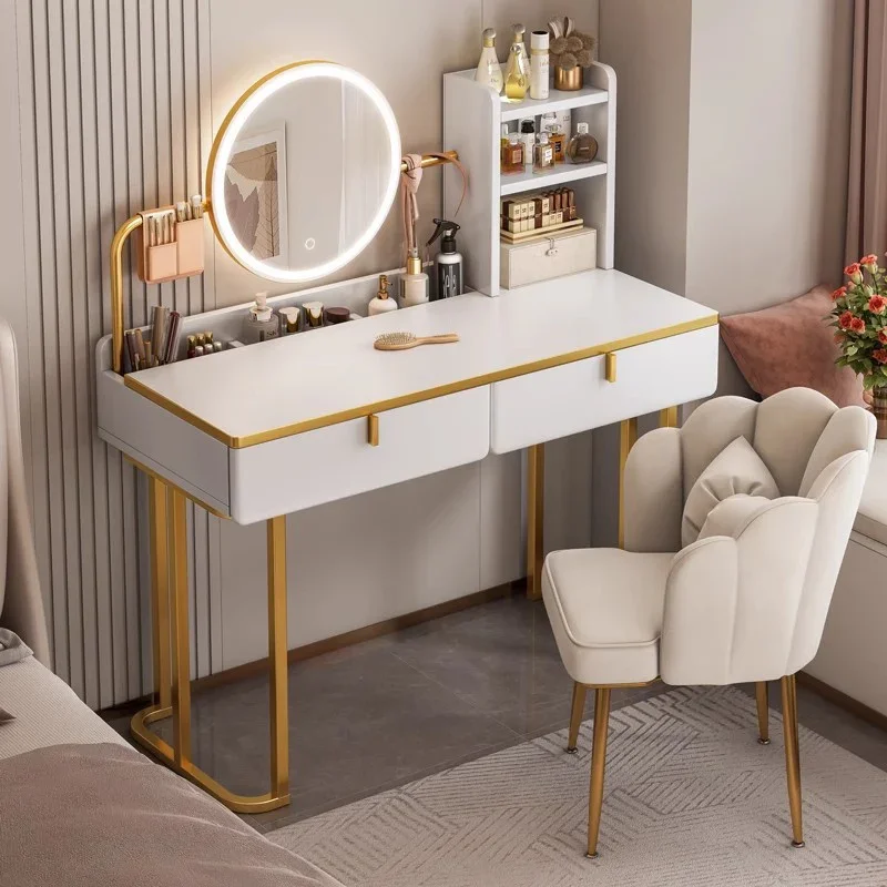 

Nightstand Nail Salon Furniture Makeup Vanity Table Portable Toilet White Dresser Bedroom Items Modern Nordic Girls Coiffeuse