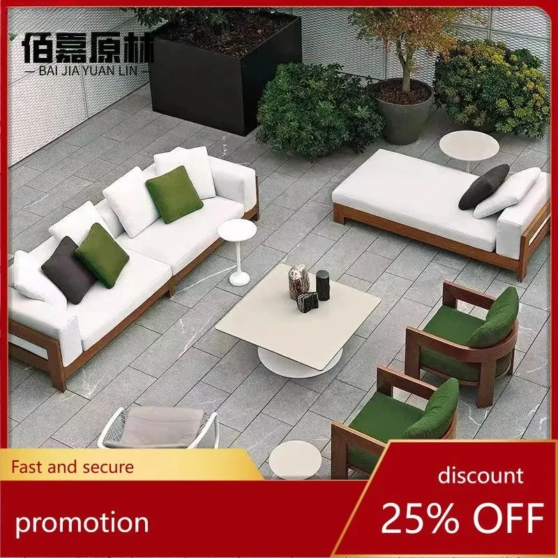 

Outdoor Courtyard Combination Sofa Outdoor Anti-corrosion Garden Solid Wood Sales Department B&B Sun Room Teak Furniture