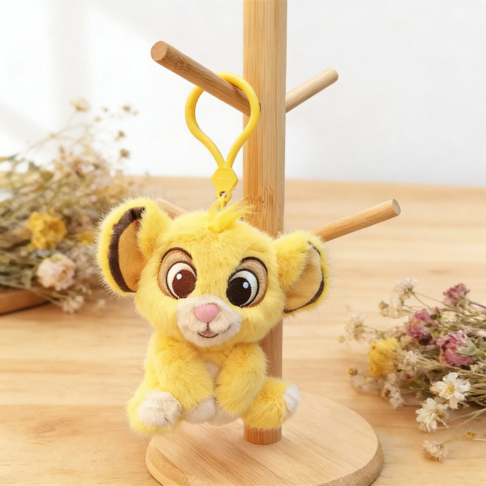 Disney The Lion King Simba Plush Keychain Cute Cartoon Lion Bag Charm Soft Stuffed Animal Keyring Gift for Fans Kids