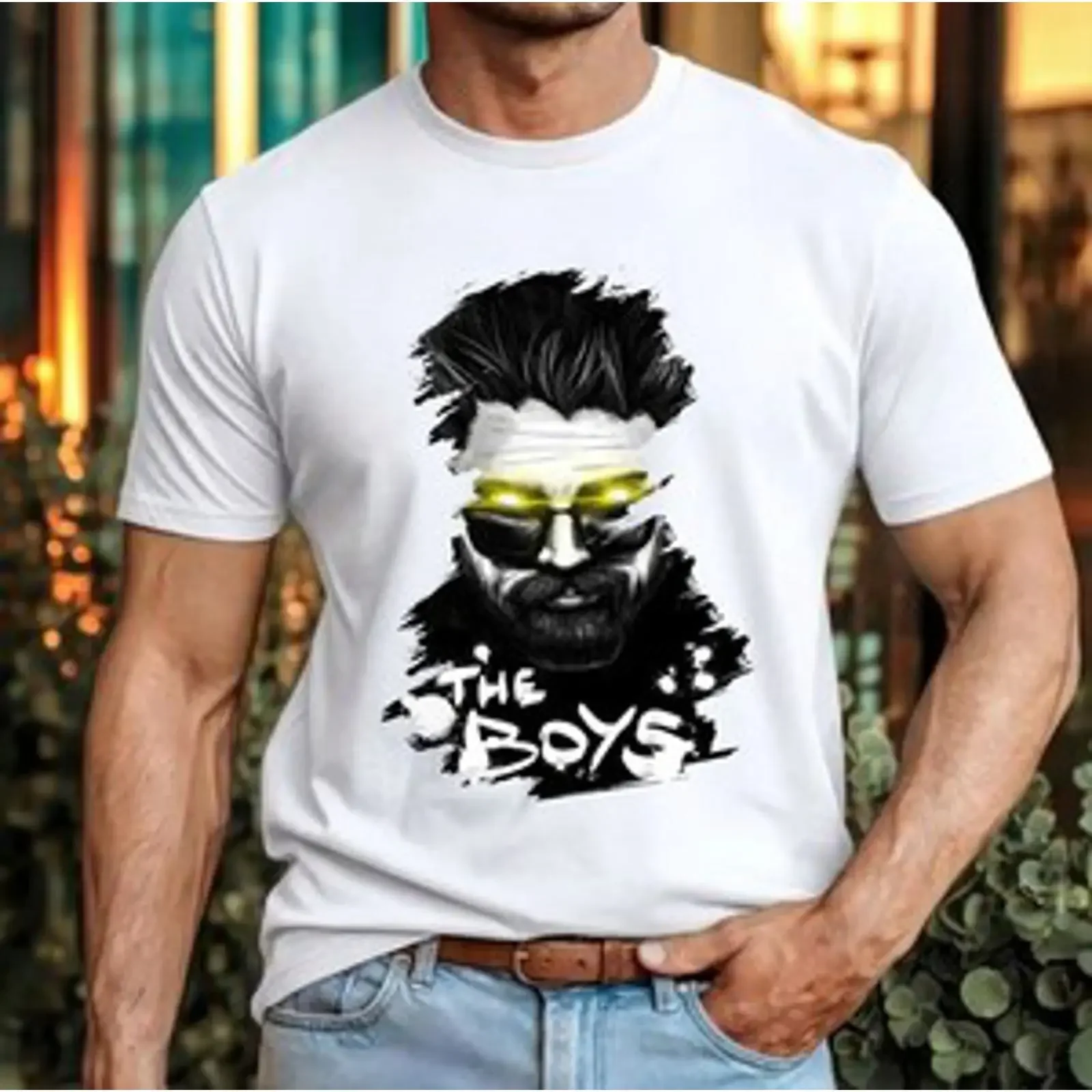 The Boys T Shirt Billy Butcher Laser Eyes Anti Hero Supes Fans Inspired Top vintage Washed homme Soft Top For Everyday Wear