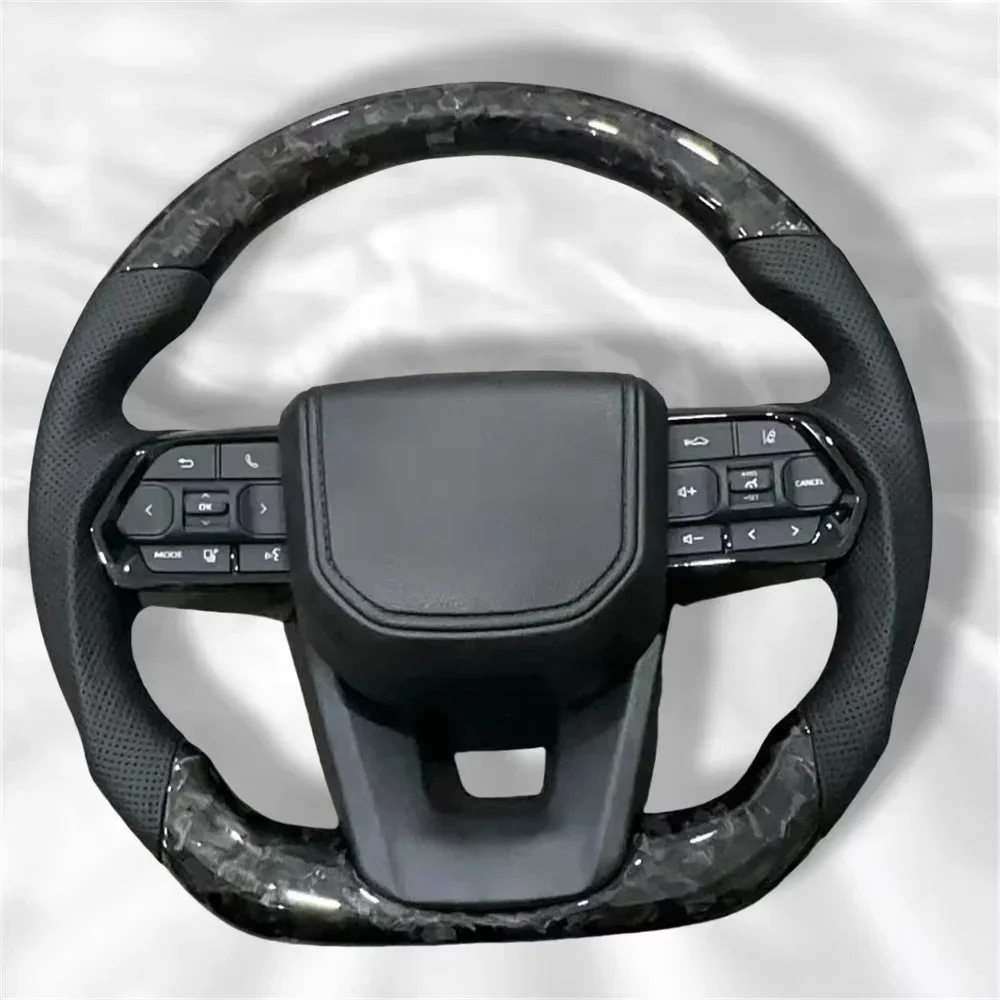 With Shift Paddles Carbon Fiber Leather For Toyota Lexus Land Cruiser 300 GR Sport 2022-2024 Car Steering Wheel Car Accessories view 6