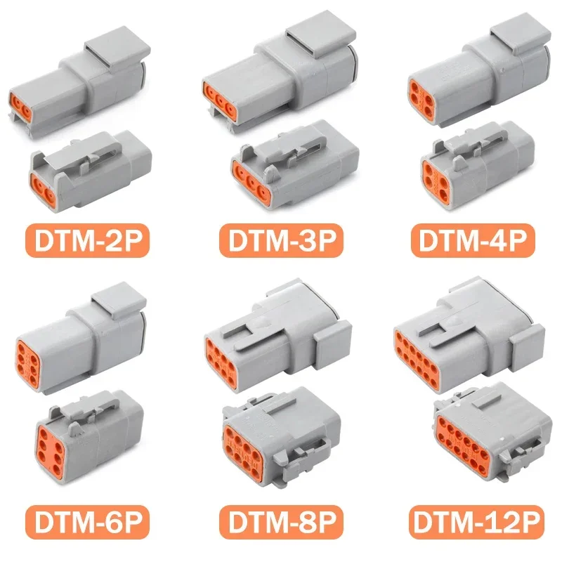 DEUTSCH DT/DTM/DTP/DTF Series IP68 Sealed Connectors, 2-12Pin Male Female Kits for Auto Truck Marine Off-Road Wiring Systems​