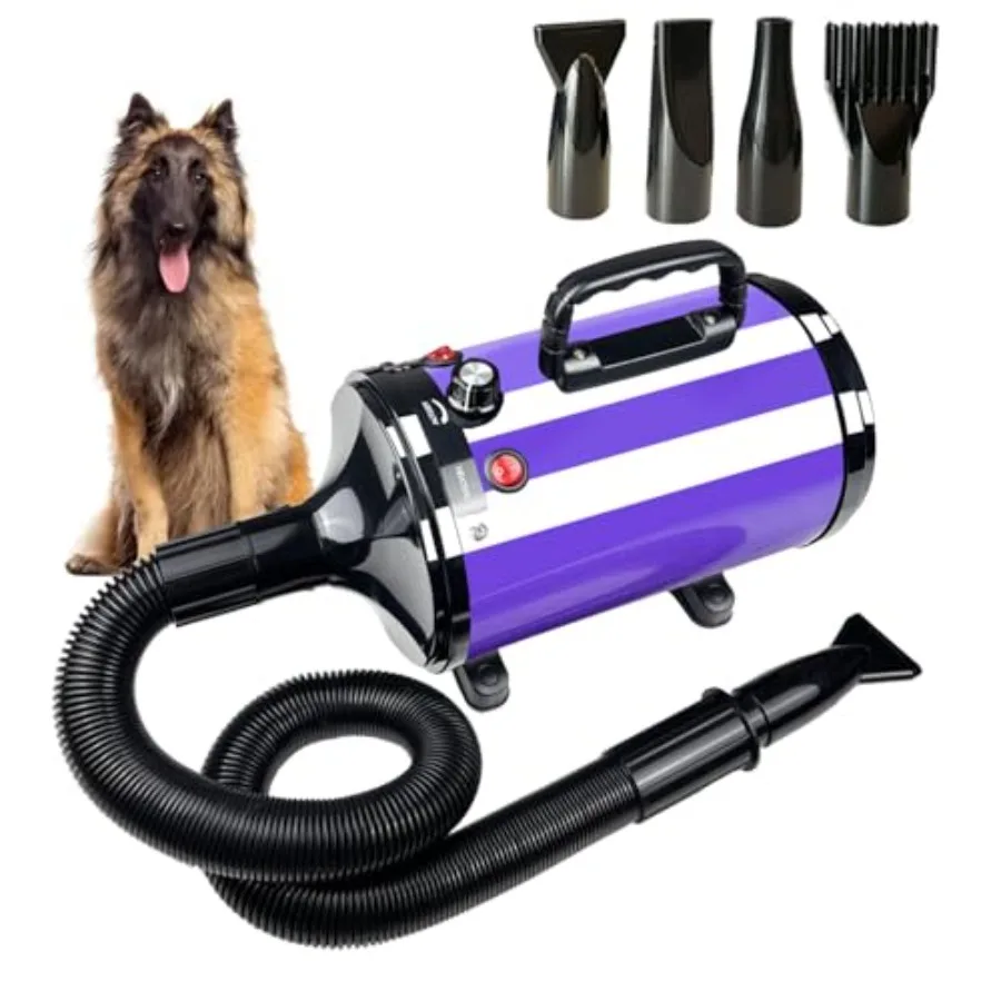 

Профессиональный высокоскоростной фен для груминга собак с регулируемой температурой и скоростью, 4 насадки