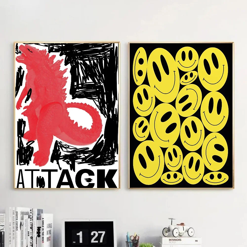 1 قطعة خمر مجردة الكلاسيكية الرجعية العقل المتاهة طباعة منتصف القرن الجدار ملصق ذاتية اللصق الفن ورق مقاوم للماء ملصق القهوة