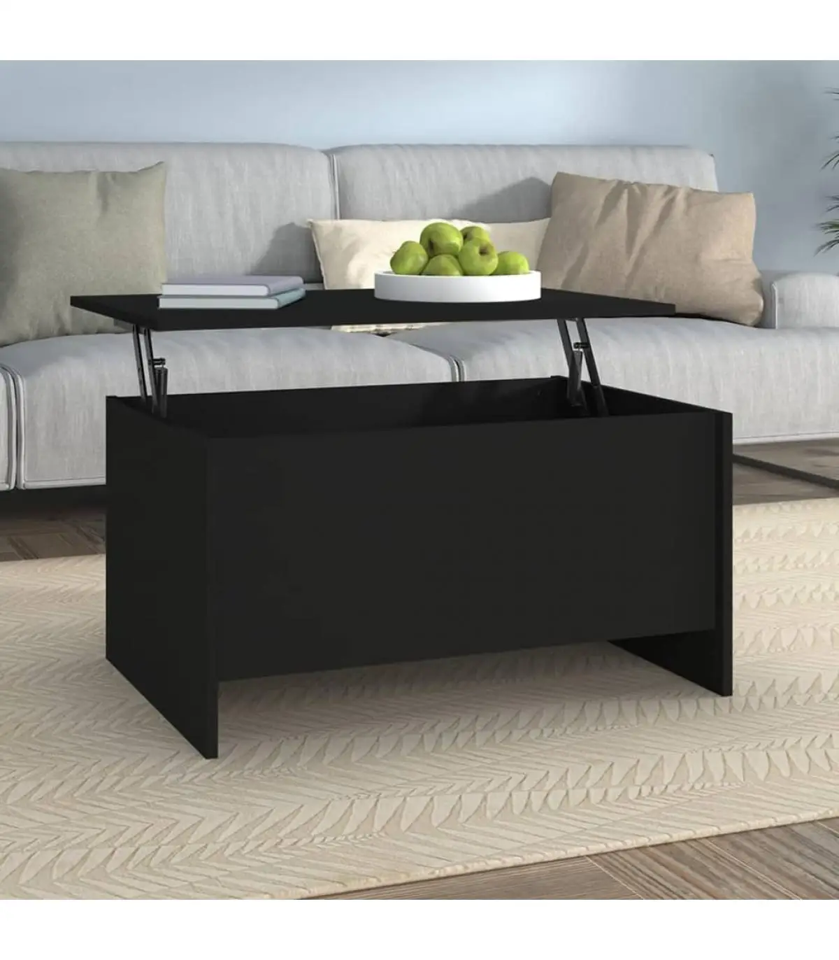 Coffee tables coffee table black plywood 80x55,5x41,5 cm