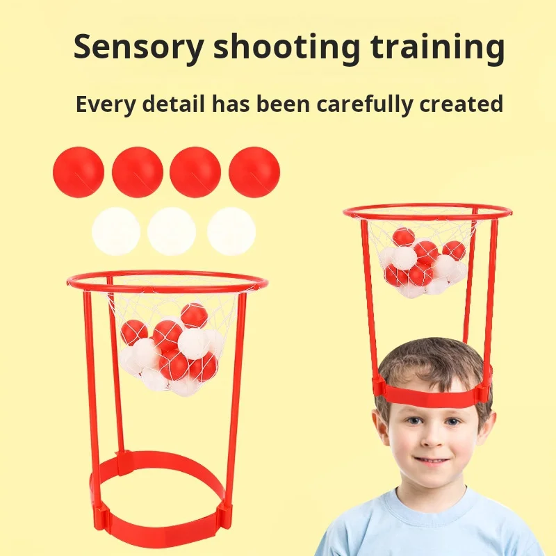 

2 шт., обруч для головы, баскетбольная вечеринка, игра для детей и взрослых, карнавальная игра, регулируемая баскетбольная сетка, повязка на голову с 20 мячами