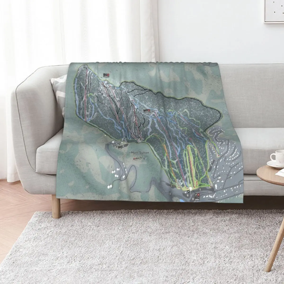 Mont Sutton Resort Trail Map Throw Blanket Softest Plush Blankets For Bed Blankets For Baby Thin Moving Blankets