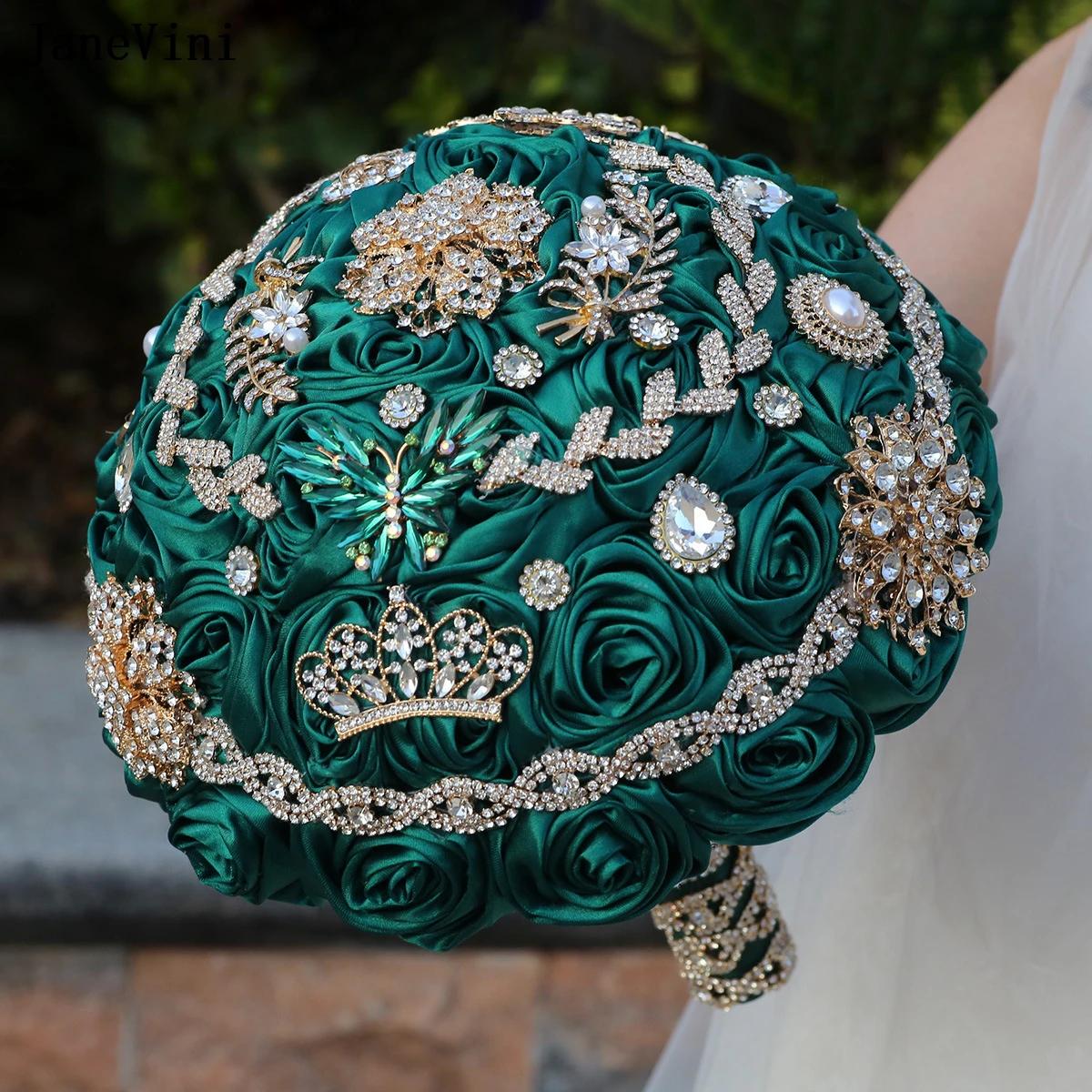 janevini-bouquet-da-sposa-europei-di-lusso-con-strass-dorati-rose-in-raso-artificiale-verde-scuro-bouquet-da-sposa-fiori-per-matrimonio