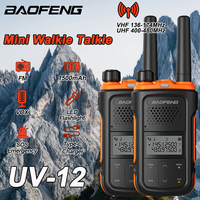 2PCS Baofeng UV-12 Walkie Talkie VHF UHF Dual Band Two Way Radios UV12 Portable FM Radio Type-C Charging Mini Radio For Camping