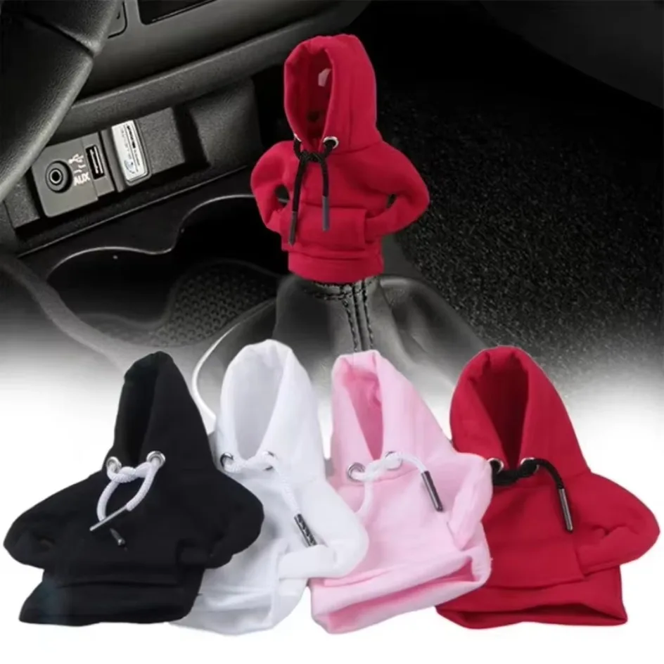 Universal Car Gear Shift Washable Hoodie Cover Decoration Car Shift Lever Handle Kit Creative Funny Car Interior Accessories image 3