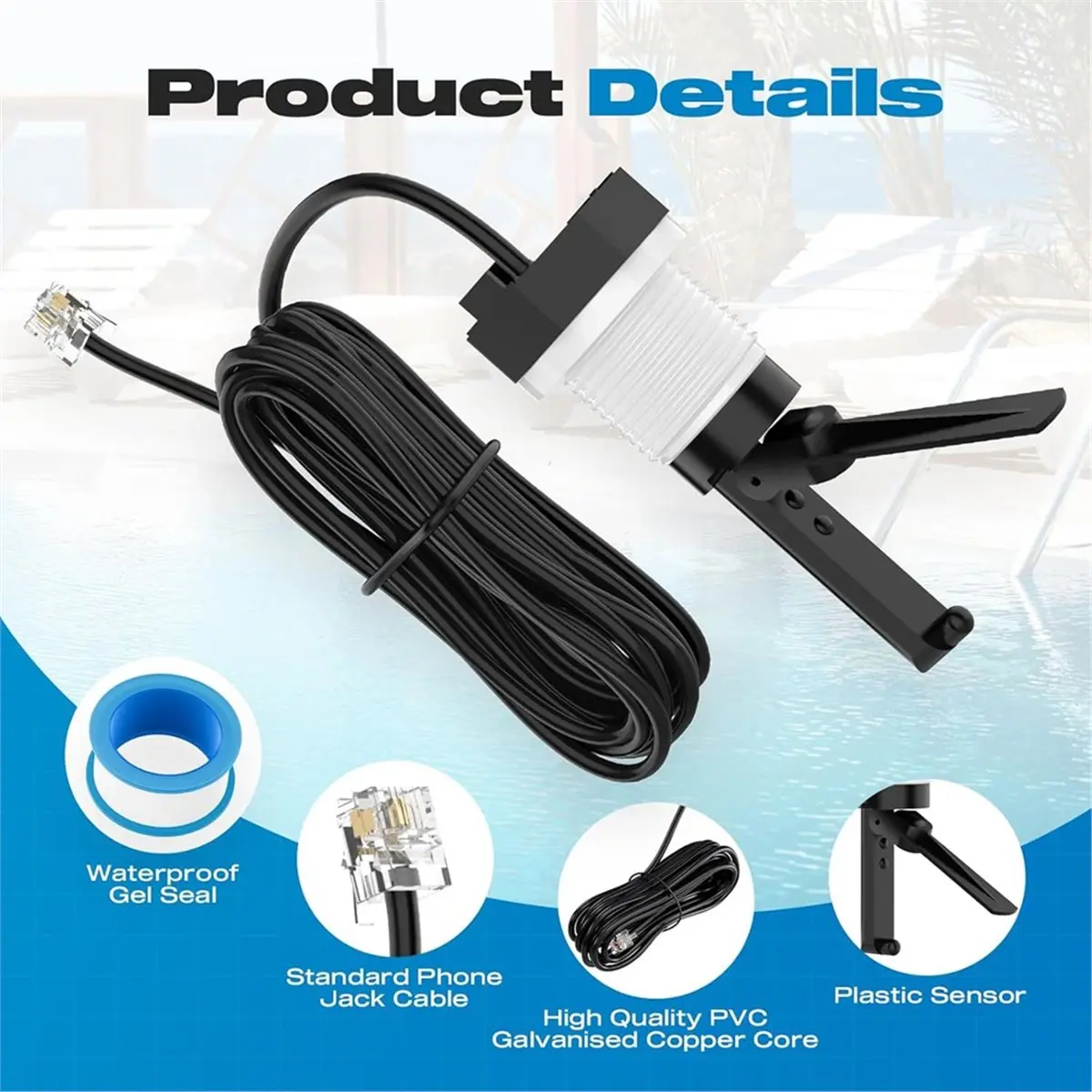 【AT48】 NEW  Switch --RP for Aquarite Salt System Pool Sensor with Tee and Cable