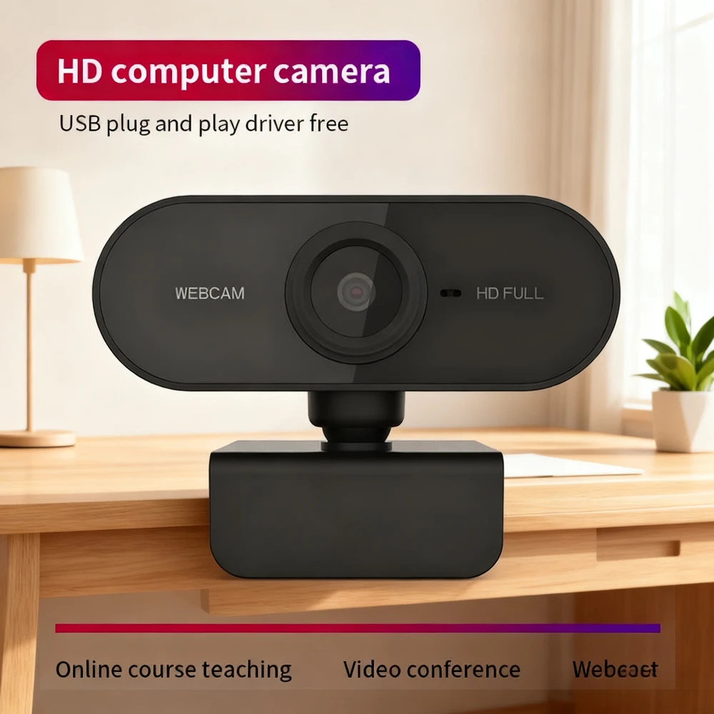 1080P HD كاميرا ويب صغيرة ميكروفون واجهة USB يدعم الكمبيوتر المكتبي المحمول مناسبة لمؤتمر مكالمات الفيديو المباشرة #1