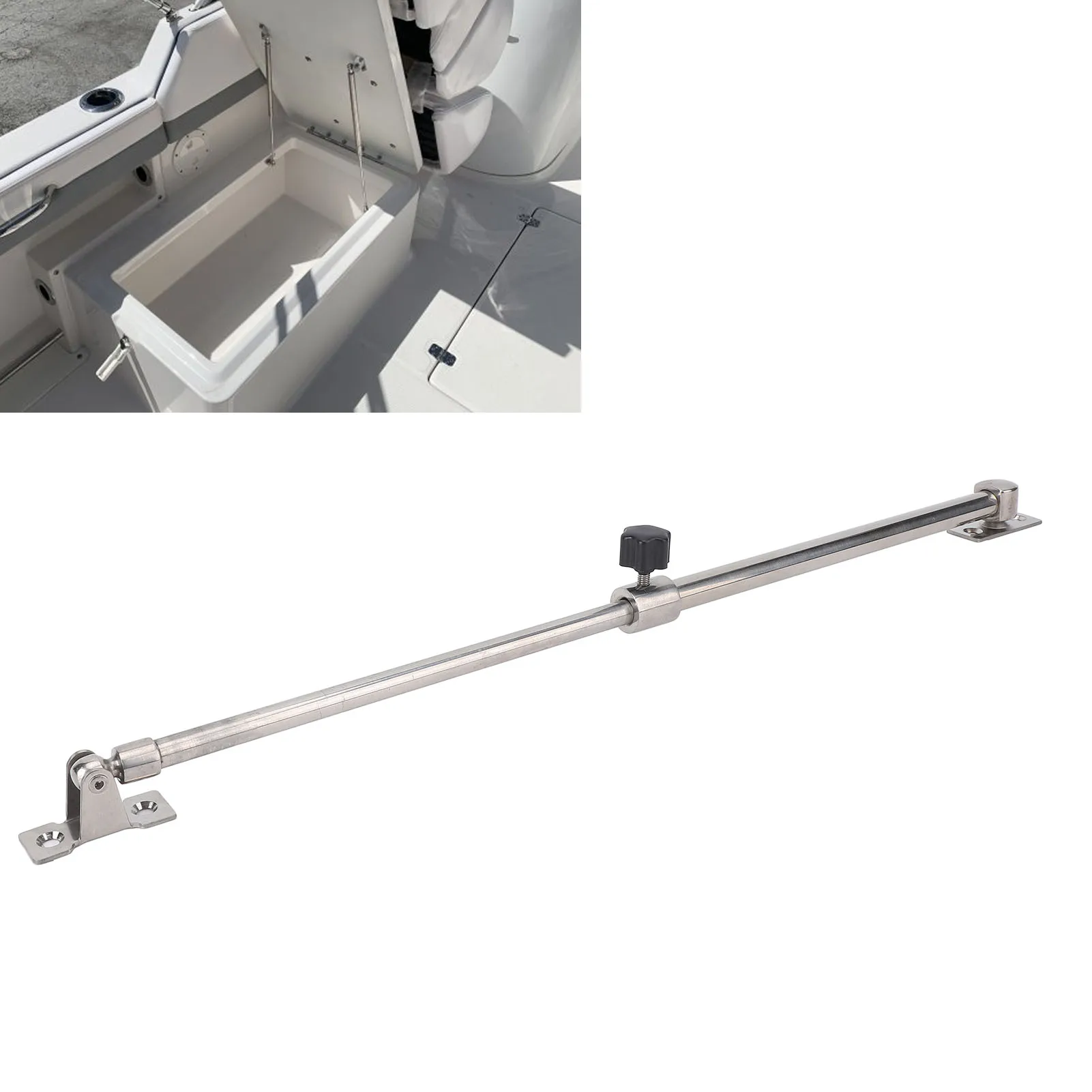 Asta di supporto per regolatore della finestra del portello in acciaio inossidabile per barca per yacht marino 248-432mm Regolatore di supporto del coperchio del portello regolabile