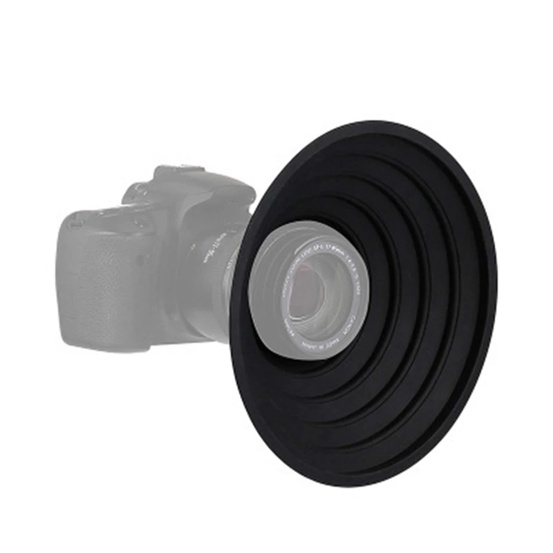 Mini SLR DSLR Canon Lens Hood Anti-Glass Reflective Silicone Lens Cover Foldable Soft Hood