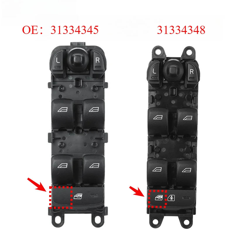 

For Volvo V60 S60 2011-2013 XC60 31334348 31334345 Car Electric Power Master Window Lifter Switch