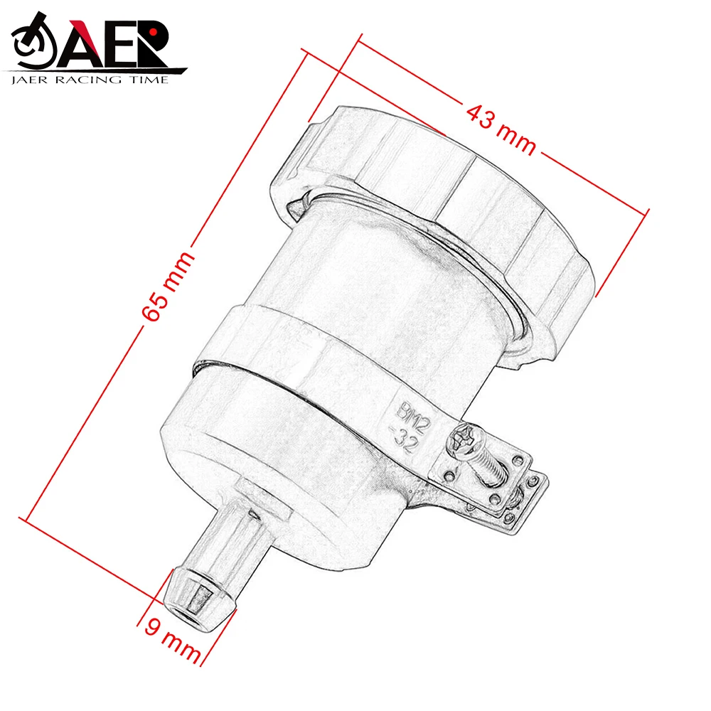 Moto 8 millimetri Tubo Freno Serbatoio Fluido Tazza di Liquido Olio Per yamaha YZF r3 r25 R1 R6 mt03 mt25 FZ1 FZ6 FZ800 XJ6 kawasaki