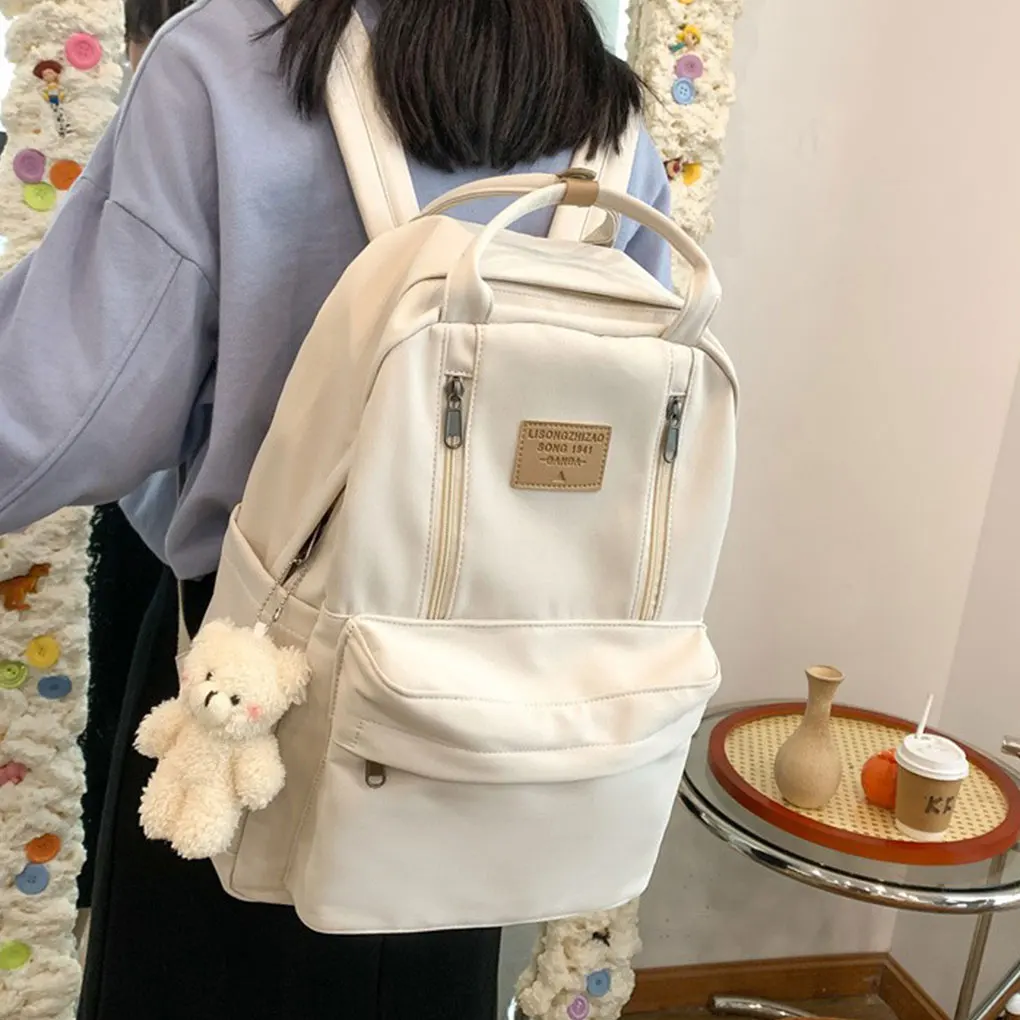 Large Capacity Backpack For Students And Travelers Gift For Backpacking Enthusiasts Fabric Schoolbag pink 32*12*42cm