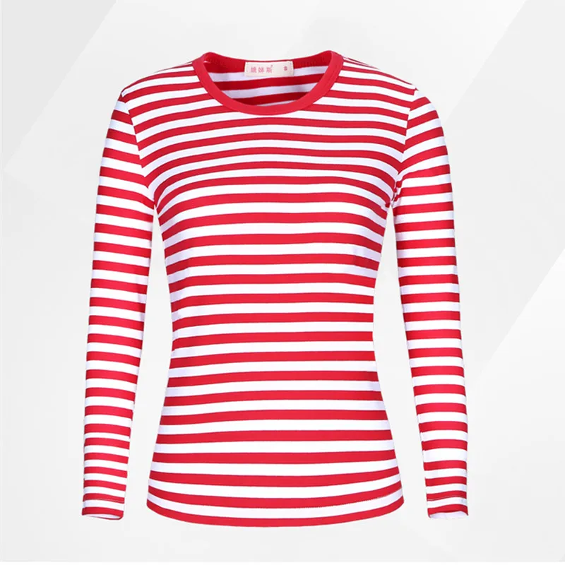 Men's Clothing T-shirts Men's Clothing Harajuku Women's T-shirts Striped Casual Long-sleeved Shirts Fashionable Large-sized Tops