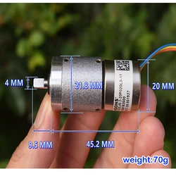 Micro 22MM Planetary Gear Motor Full Metal Gearbox Gear Motor High Torque 2-phase 4-wire Precision Stepper Reducer Motor 1:45.2