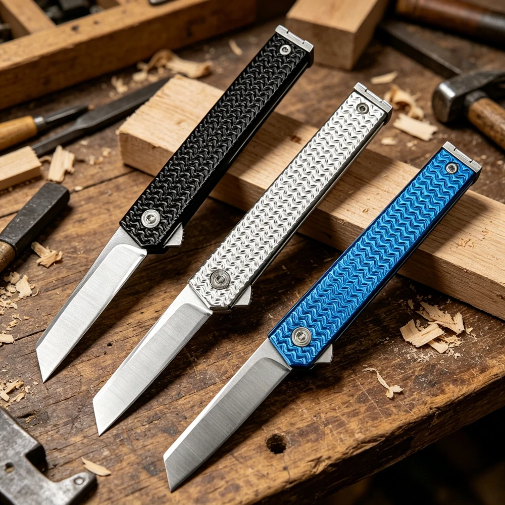 Pocket 7083 Folding Knife 8Cr13Mov Blade 420 Steel Handle EDC Multi-functional Practical Outdoor Camping BBQ Tool