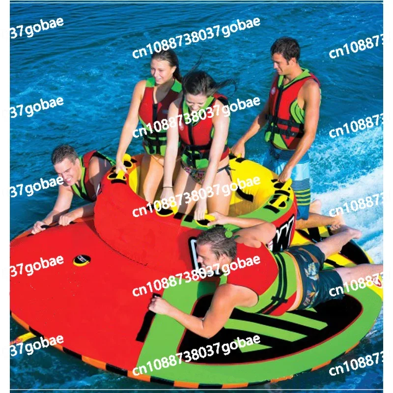 New Large Inflatable Floating Island Adult Outdoor Water Surfing 6 People Round Pool Float Island