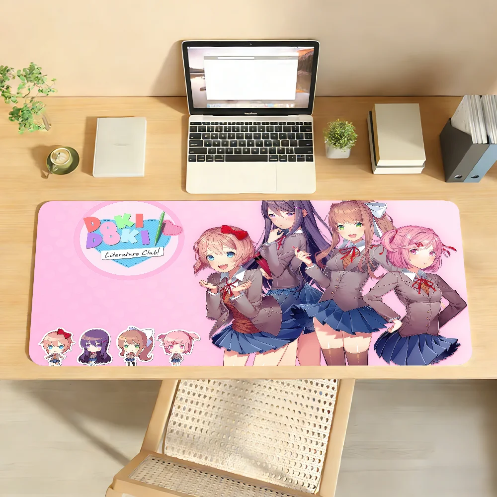Game DDLC cute girl Mouse Pad For Office Gaming And Keyboards Non-Slip Large Waterproof